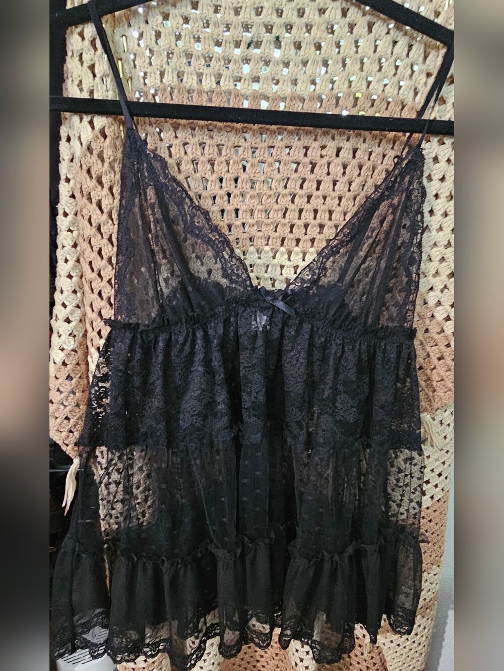 Victoria's Secret Black Lace Chemise